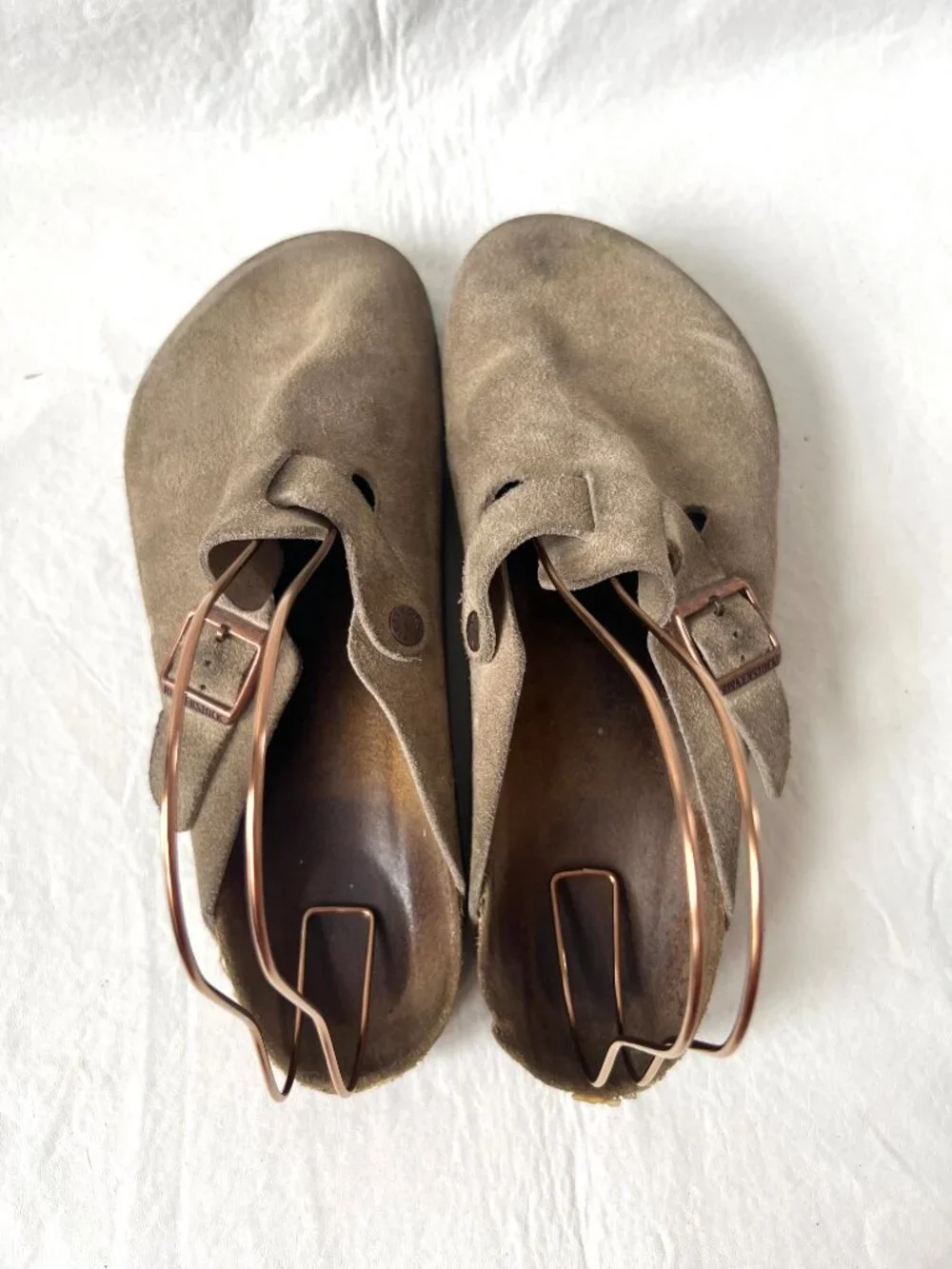 Birkenstock clogs Boston beige taupe suede EU 43 mens 10 10.5 slip on shoes